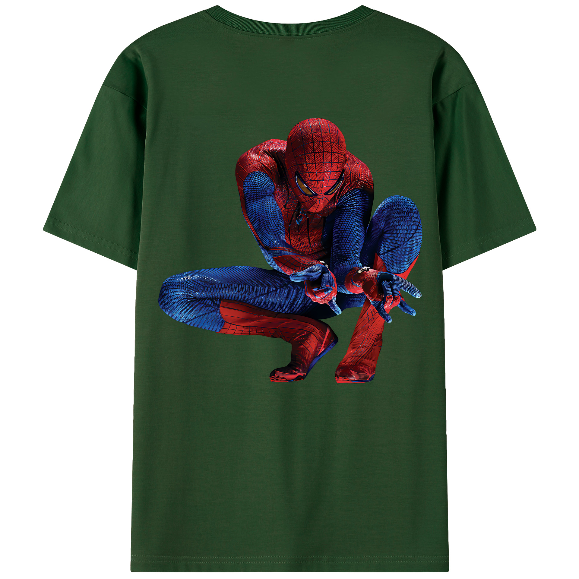 （画像用） Spider Man スパイダーマン 綿100％半袖Tシャツ（背面プリント）